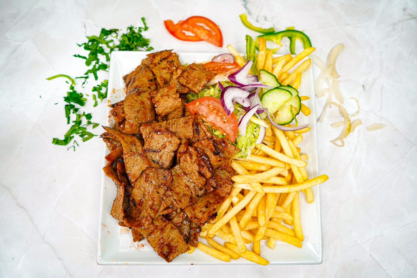 BBQ doner with fries