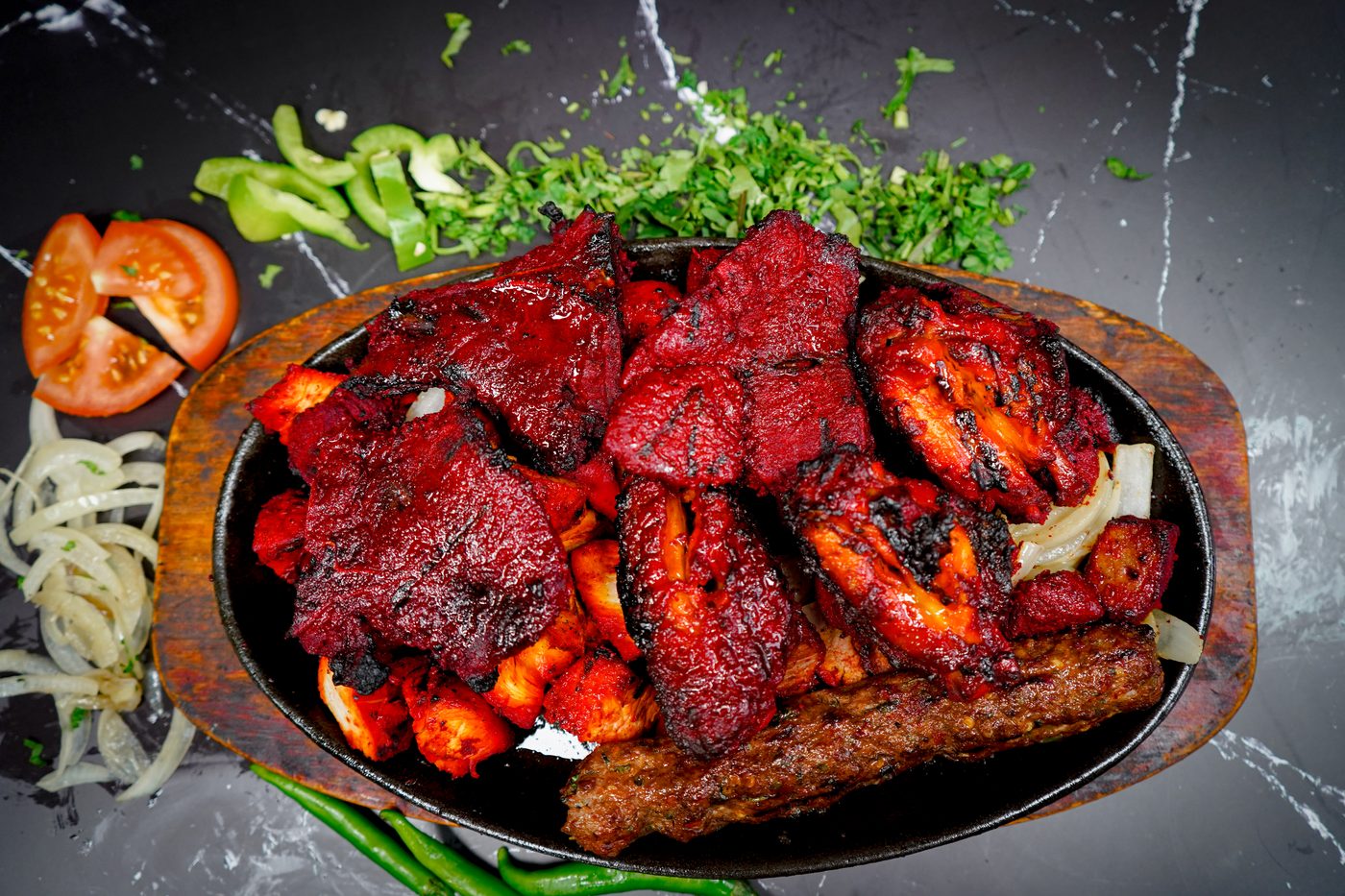 Masala fish on naan